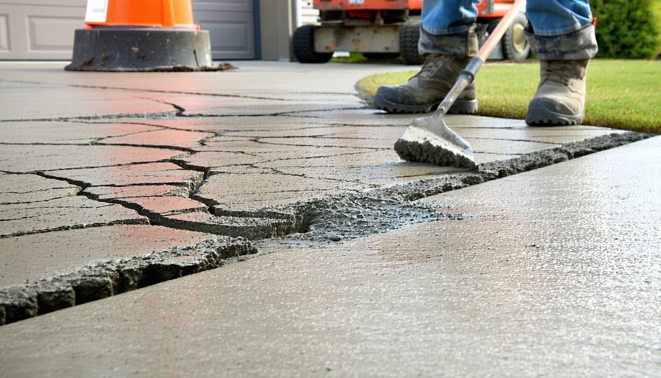concrete driveway sinking repair